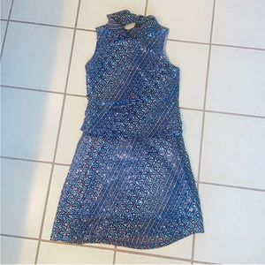 VERSACE JEANS COUTURE Summer Sequin Skirt & Tank Set - Size 6